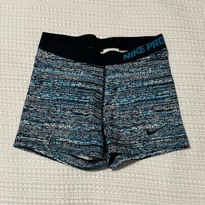 Nike Pro blue spandex shorts